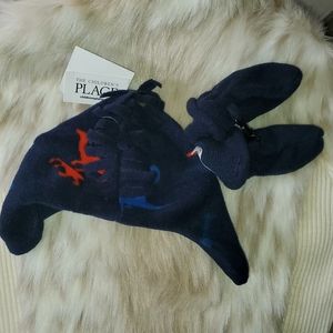 Toddler Boys Dino Glacier Fleece Hat And Mittens